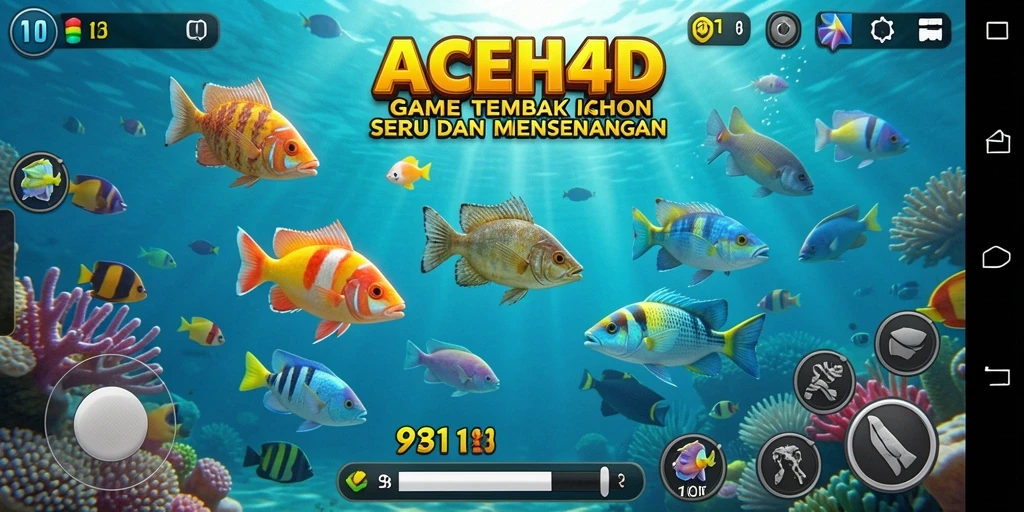 Gameplay ACEH4D yang menarik menunjukkan aksi menembak ikan.