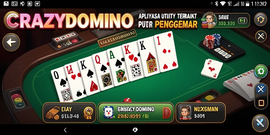 Tampilan gameplay seru CRAZYDOMINO yang mengasyikkan.