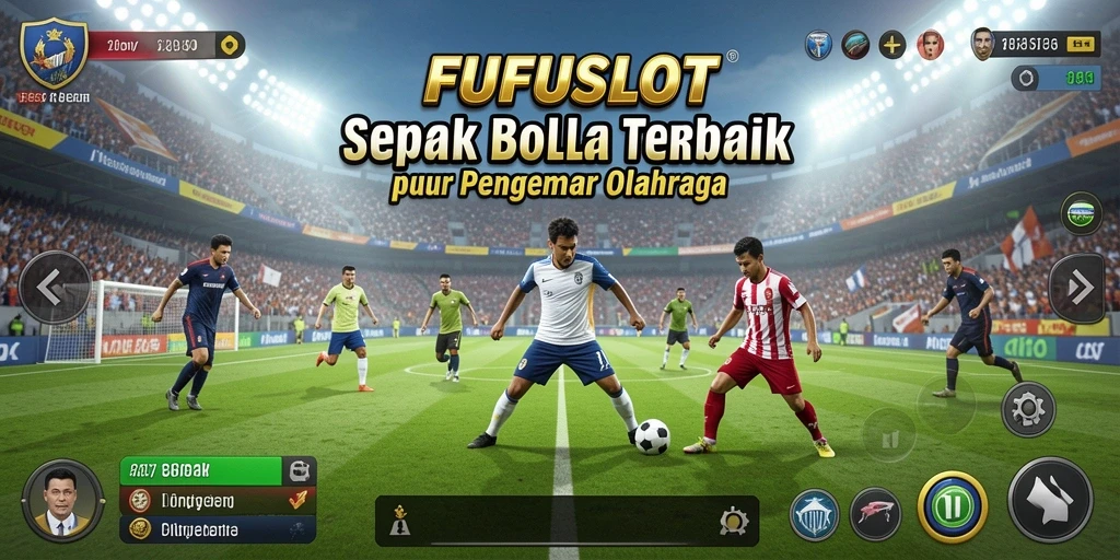 Tangkapan layar FUFUSLOT menampilkan aksi intens dalam permainan sepak bola.