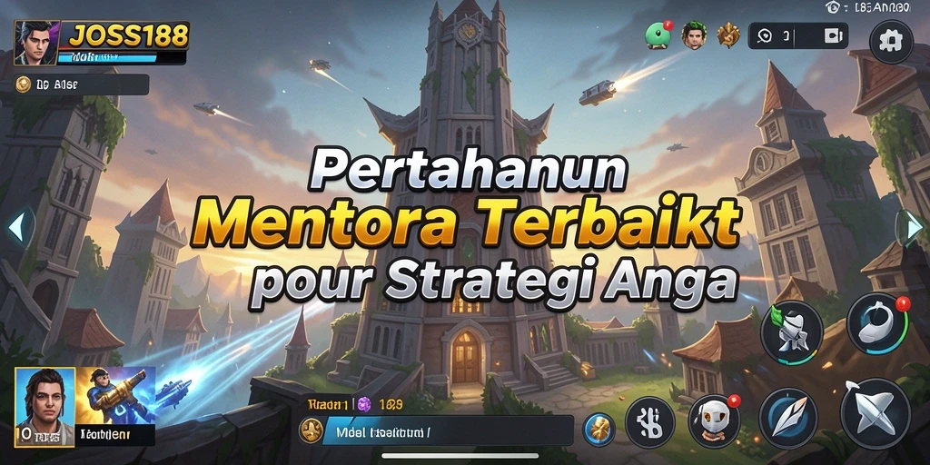 Tampilan gameplay seru dari JOSS188 yang menampilkan pertahanan menara.