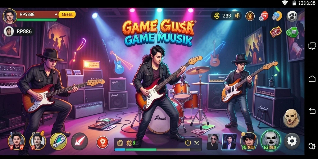 Screenshot gameplay RP886 saat pemain menekan not musik.