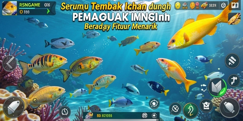 Gameplay RSNGAME menembak ikan yang seru dan mendebarkan.