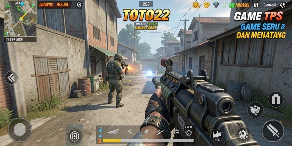 Screenshot menunjukkan aksi seru dalam game TPS TOTO22.